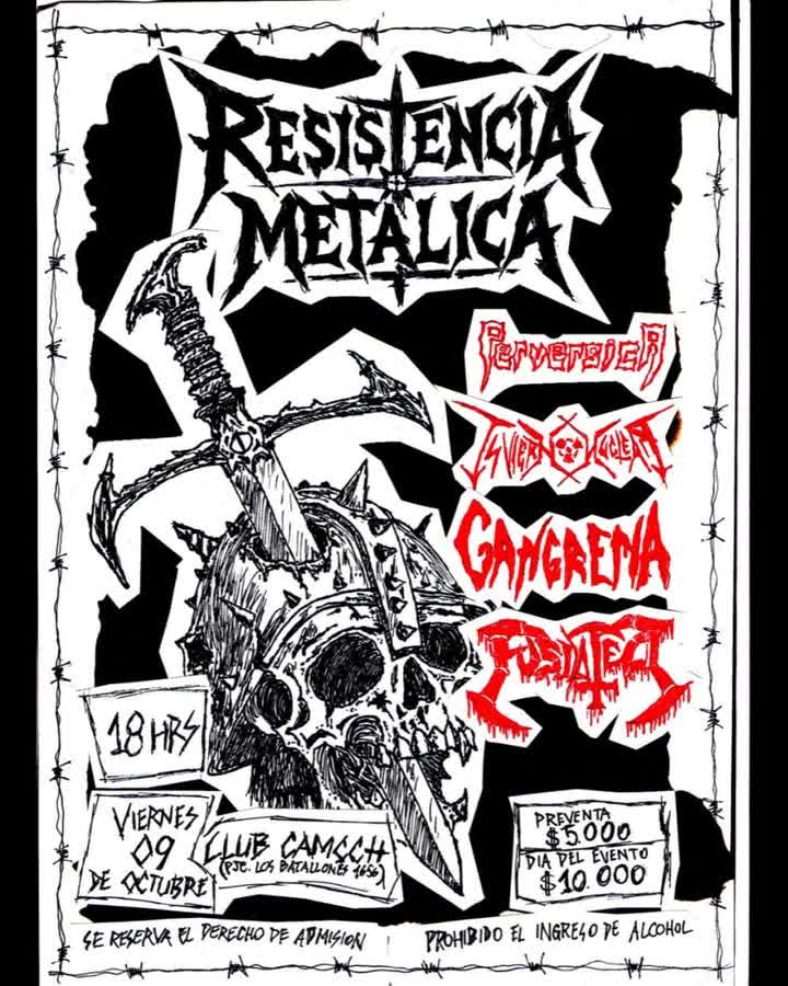 Afiche de RESISTENCIA METALICA EN CLUB CAMCCH, CHILLÁN
