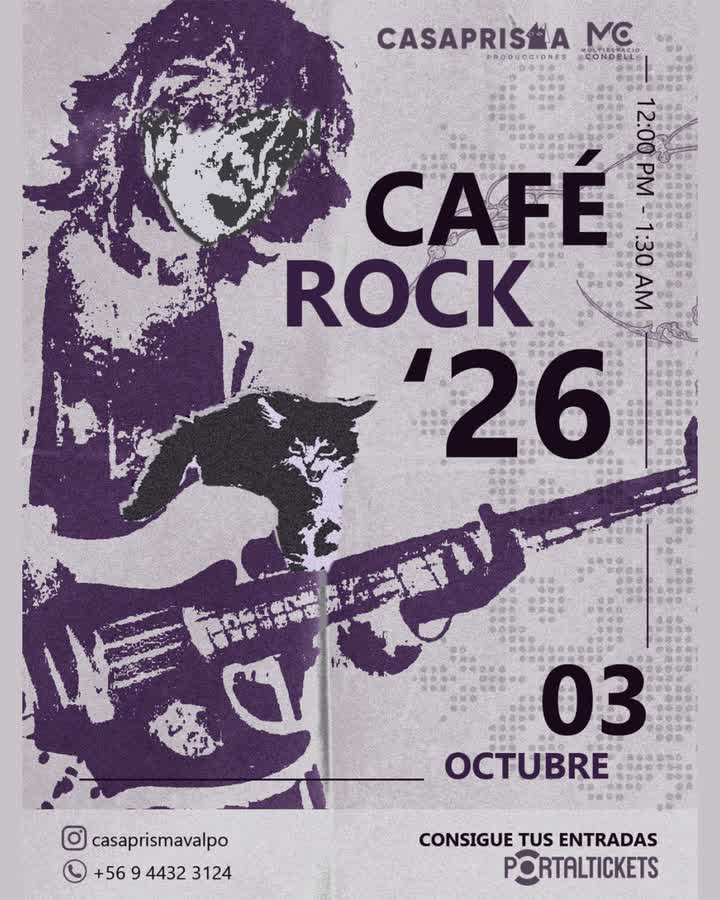 Afiche de CAFÉ ROCK 2026 EN MULTIESPACIO CONDELL, VALPARAÍSO