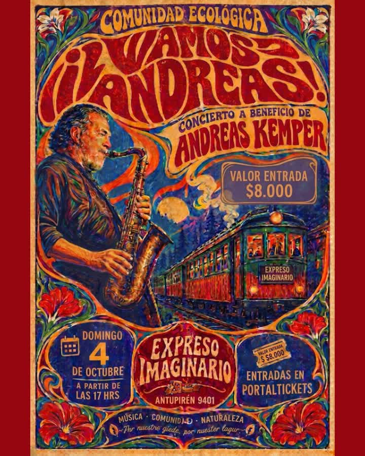 Afiche de ¡VAMOS ANDREAS! EN EXPRESO IMAGINARIO, PEÑALOLÉN