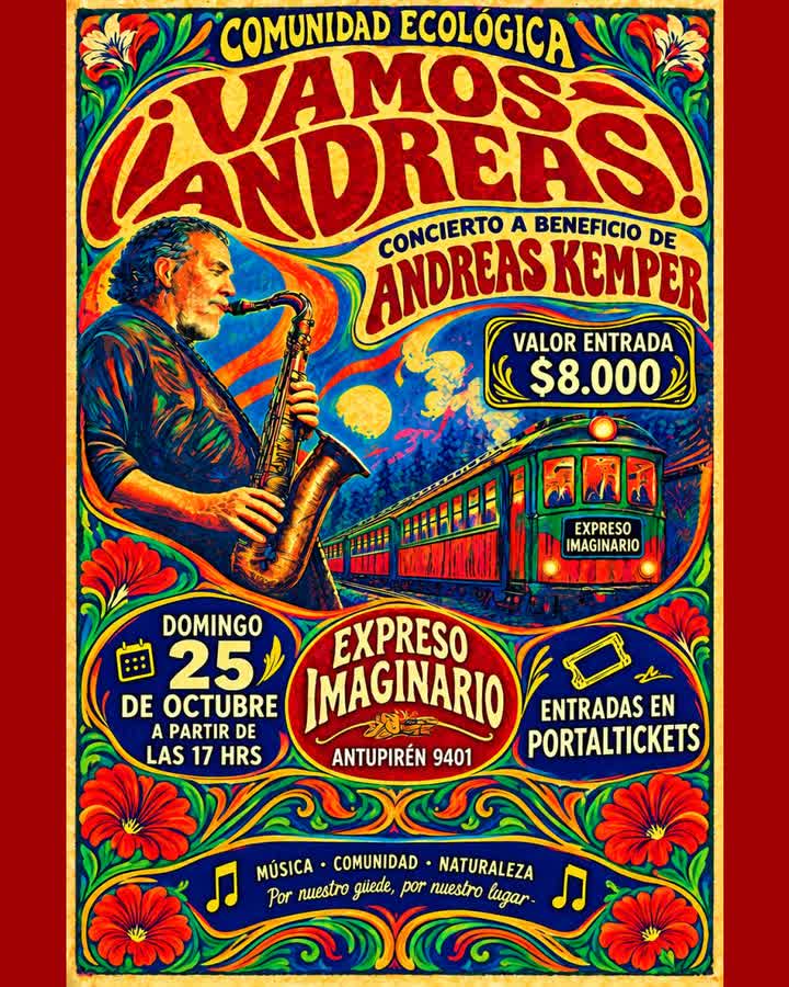 Afiche de ¡VAMOS ANDREAS! EN EXPRESO IMAGINARIO, PEÑALOLÉN