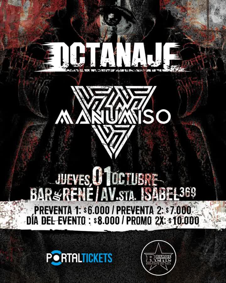 Afiche de OCTANAJE + MANUMISO JUNTOS POR PRIMERA VEZ EN BAR DE RENÉ