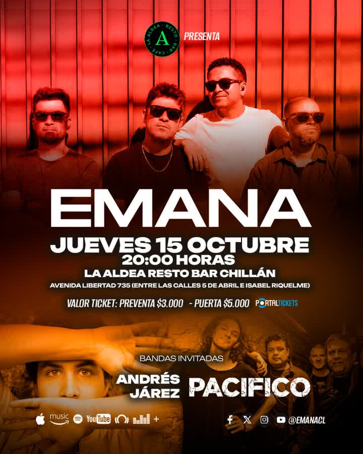Afiche de EMANA 20 AÑOS EN CHILLÁN