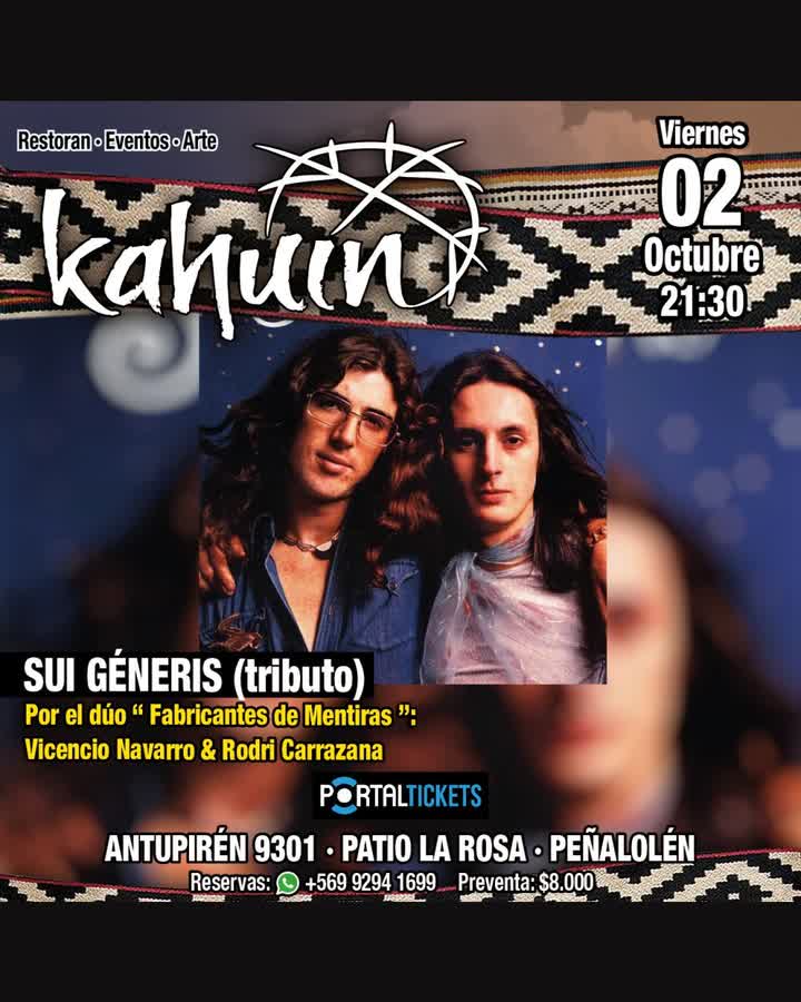 Afiche de KAHUÍN PRESENTA: SUI GENERIS / TRIBUTO