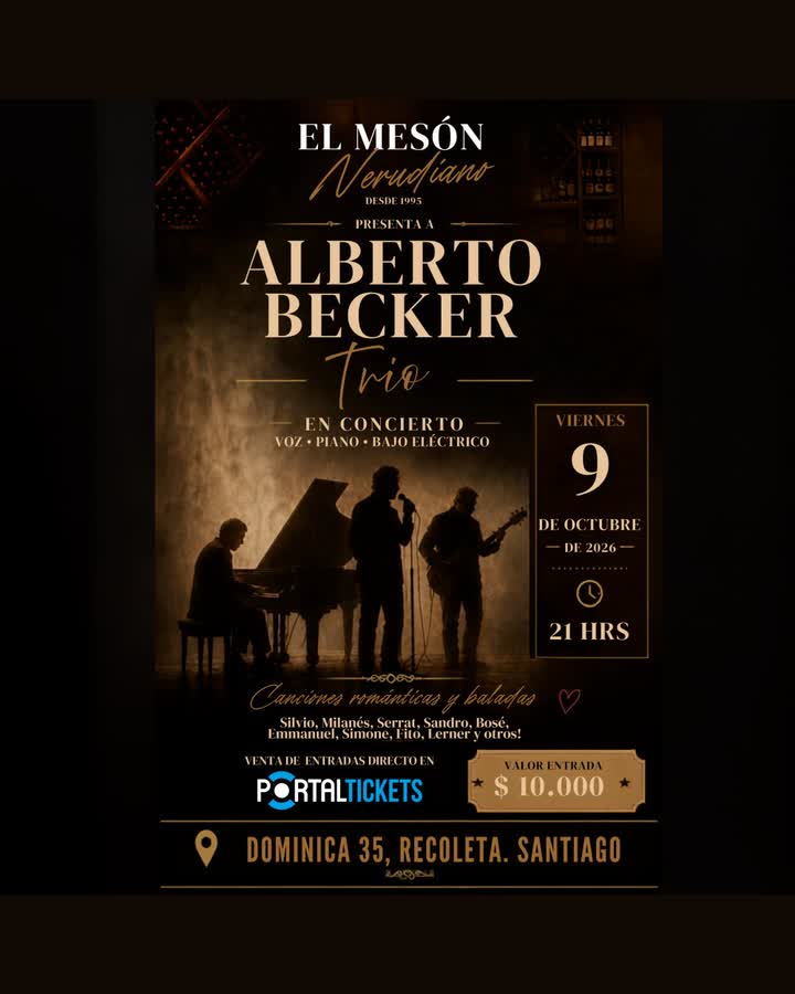 Afiche de ALBERTO BECKER TRIO EN EL MESÓN NERUDIANO