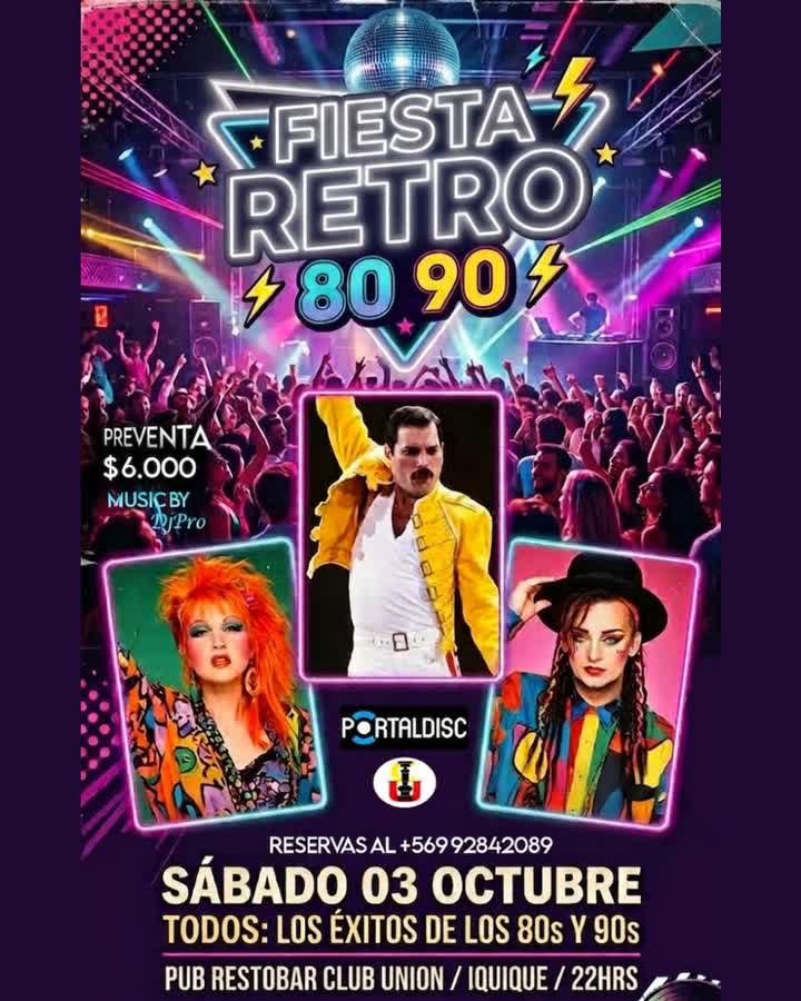 Afiche de FIESTA RETRO 80 90 2000