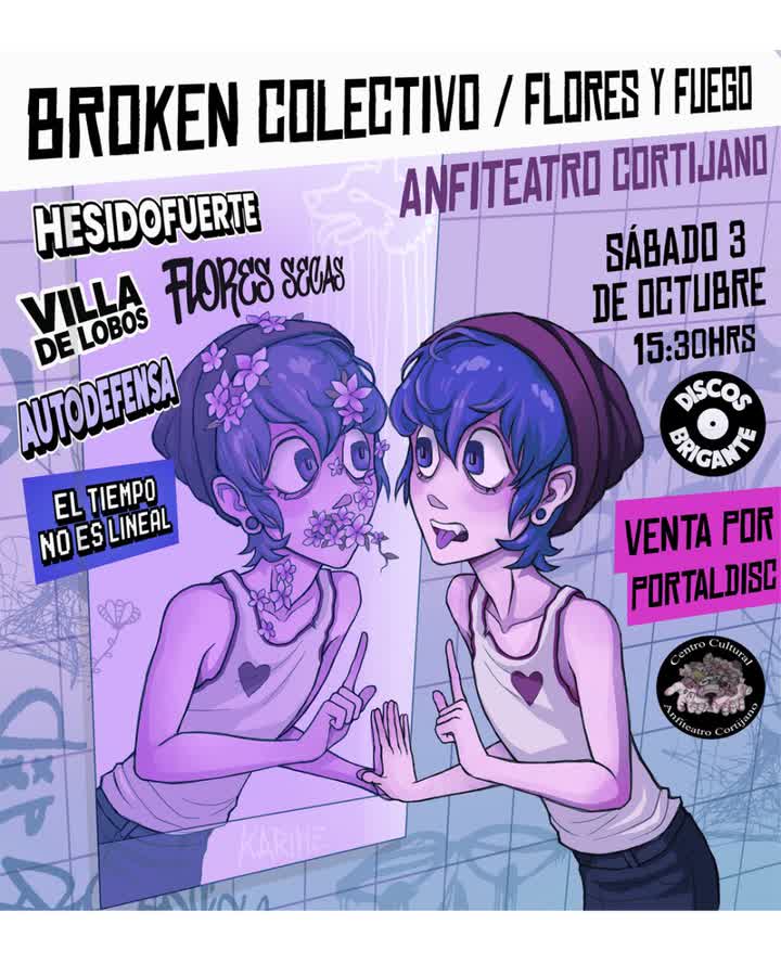 Afiche de BROKEN COLETIVO / FLORES FUEGO EN ANFITEATRO CORTIJANO, CONCHALÍ