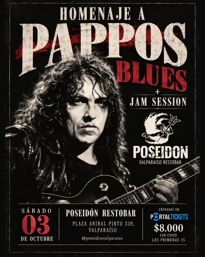Afiche de HOMENAJE A PAPPO'S BLUES EN POSEIDÓN BAR, VALPARAÍSO