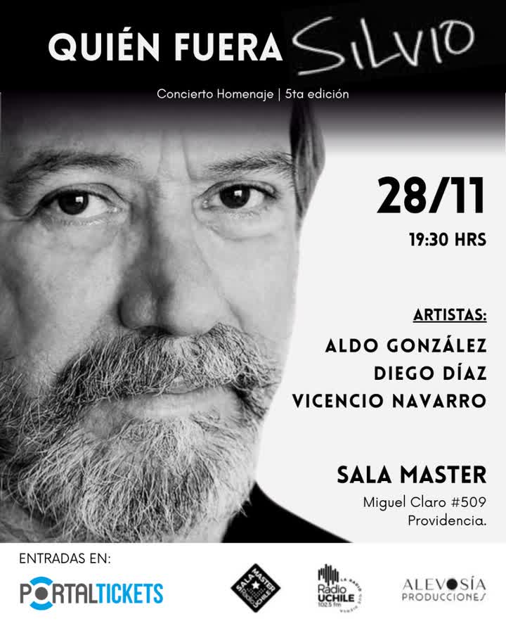 Afiche de QUIEN FUERA SILVIO: ALDO GONZALEZ + DIEGO DIAZ + VICENCIO NAVARRO EN SALA MASTER