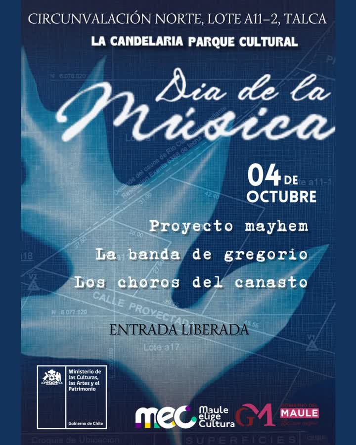 Afiche de DÍA DE LA MÚSICA PARQUE CULTURAL LA CANDELARIA, TALCA