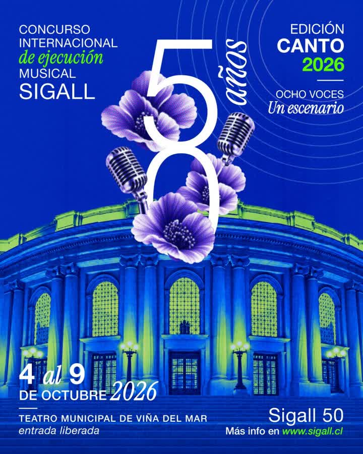 Afiche de SIGALL 50 — SEMIFINAL EN TEATRO MUNICIPAL DE VIÑA DEL MAR - 6 DE OCTUBRE