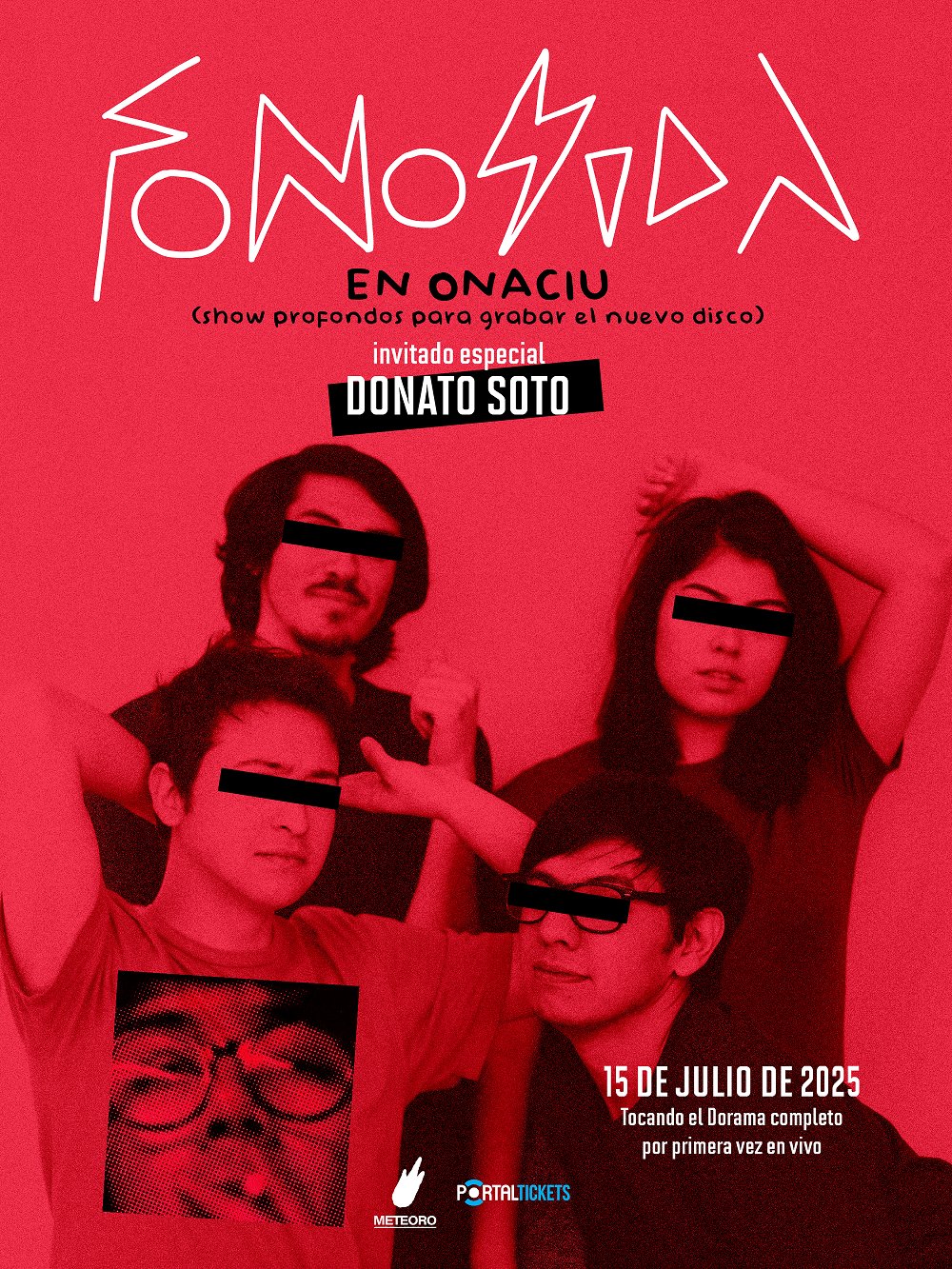 Flyer Fonosida anuncia show pro fondos para financiar su tercer disco